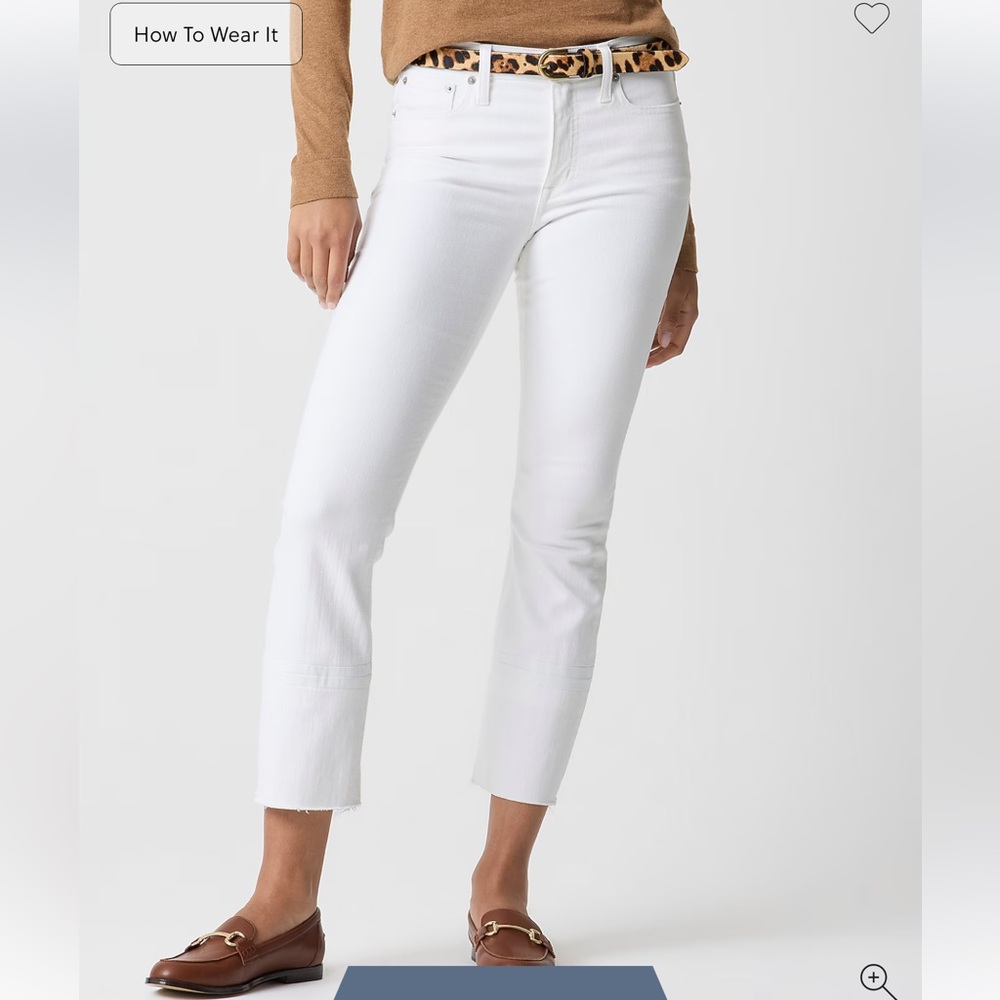 J. Crew Factory NWT Flare crop white jean in signature stretch